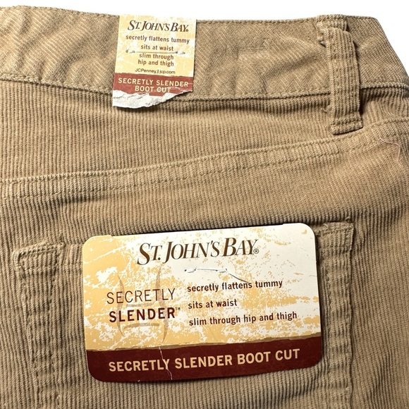 NWT St John’s Bay Corduroy Secretly Slender Boot Cut jeans pants tan women’s 8 - Picture 5 of 14